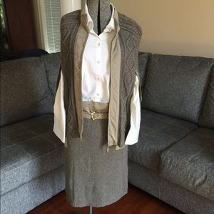 S MaxMara cashmere cape/poncho skirt set sz M